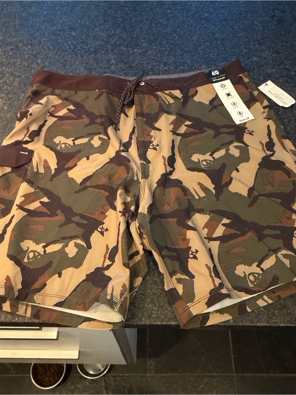 Hurley Men's Camouflage Swim Trunks - Brown/Green Camo